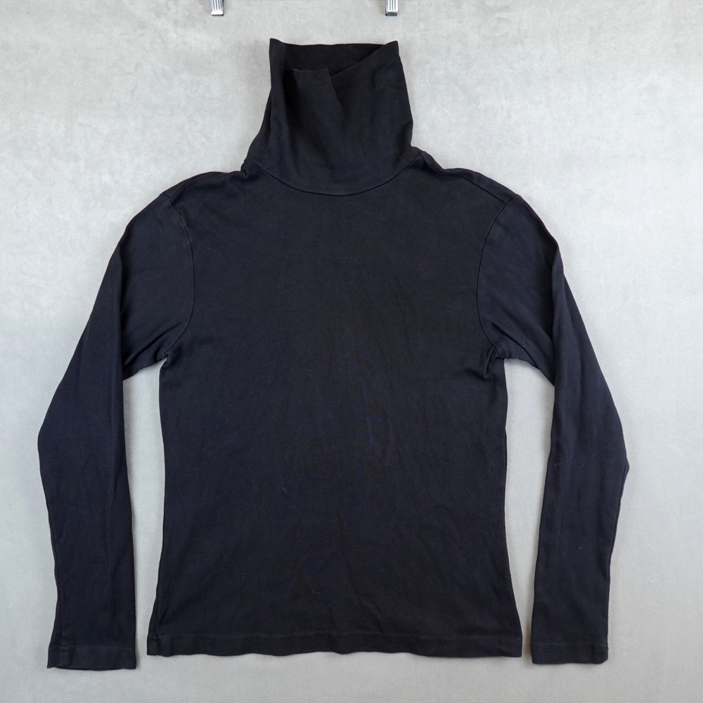CP Shades Sweater Womens Large Black Cotton Turtle Neck Knit Casual Minimalist